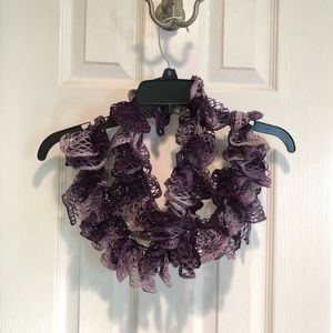 Purple scrunch scarf  58 inches long